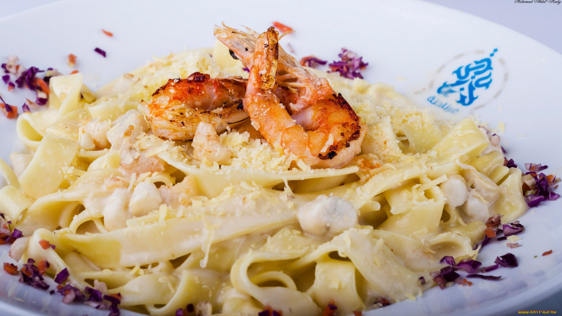 еда, рыбные, блюда, , с, морепродуктами, креветки, лапша, макаронное, блюдо