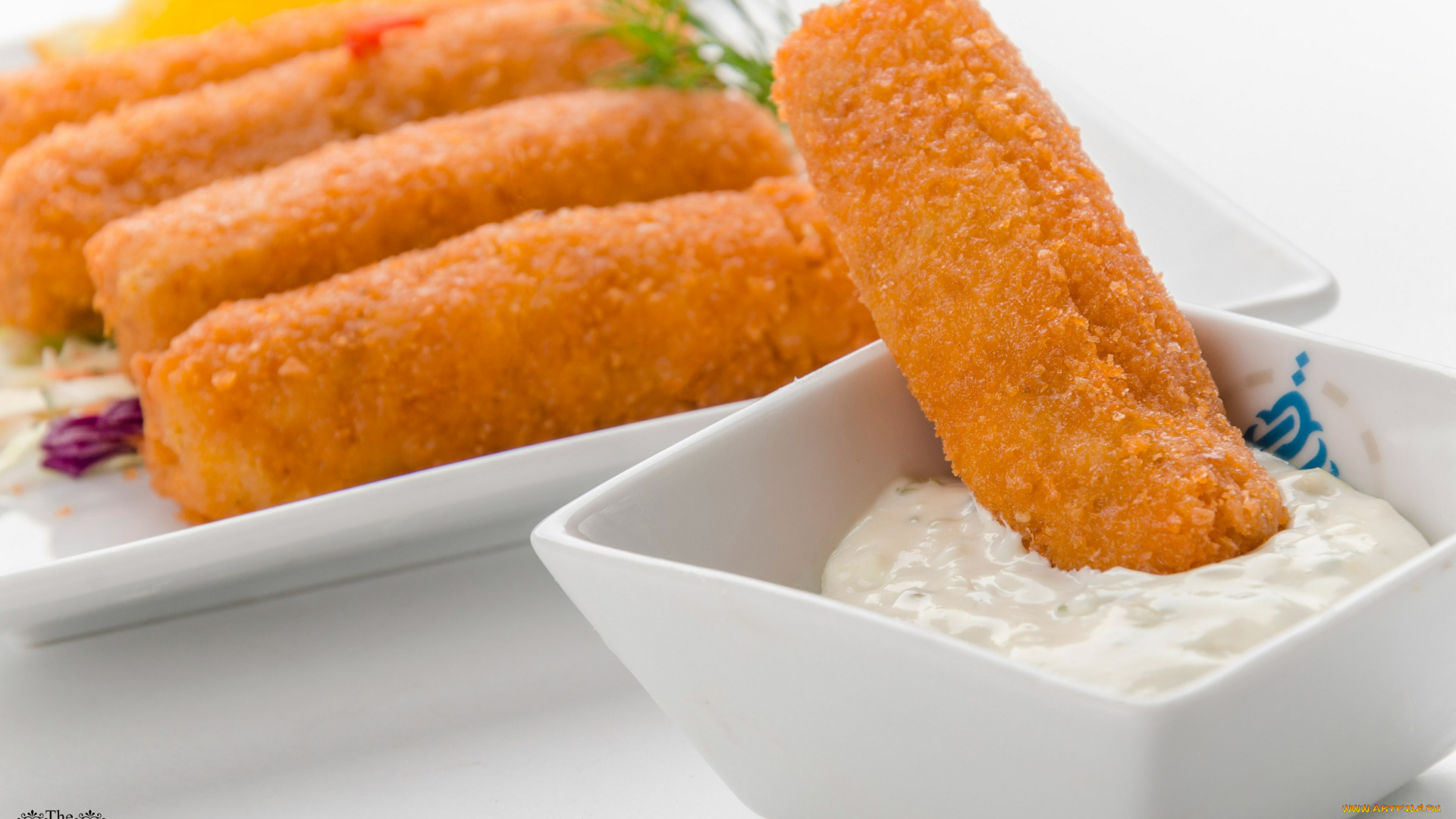 еда, вторые, блюда, зелень, куриные, палочки, соус