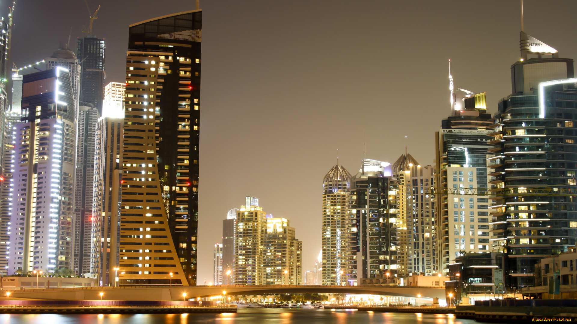 города, дубаи, , оаэ, dubai, огни, ночь, город, ночной