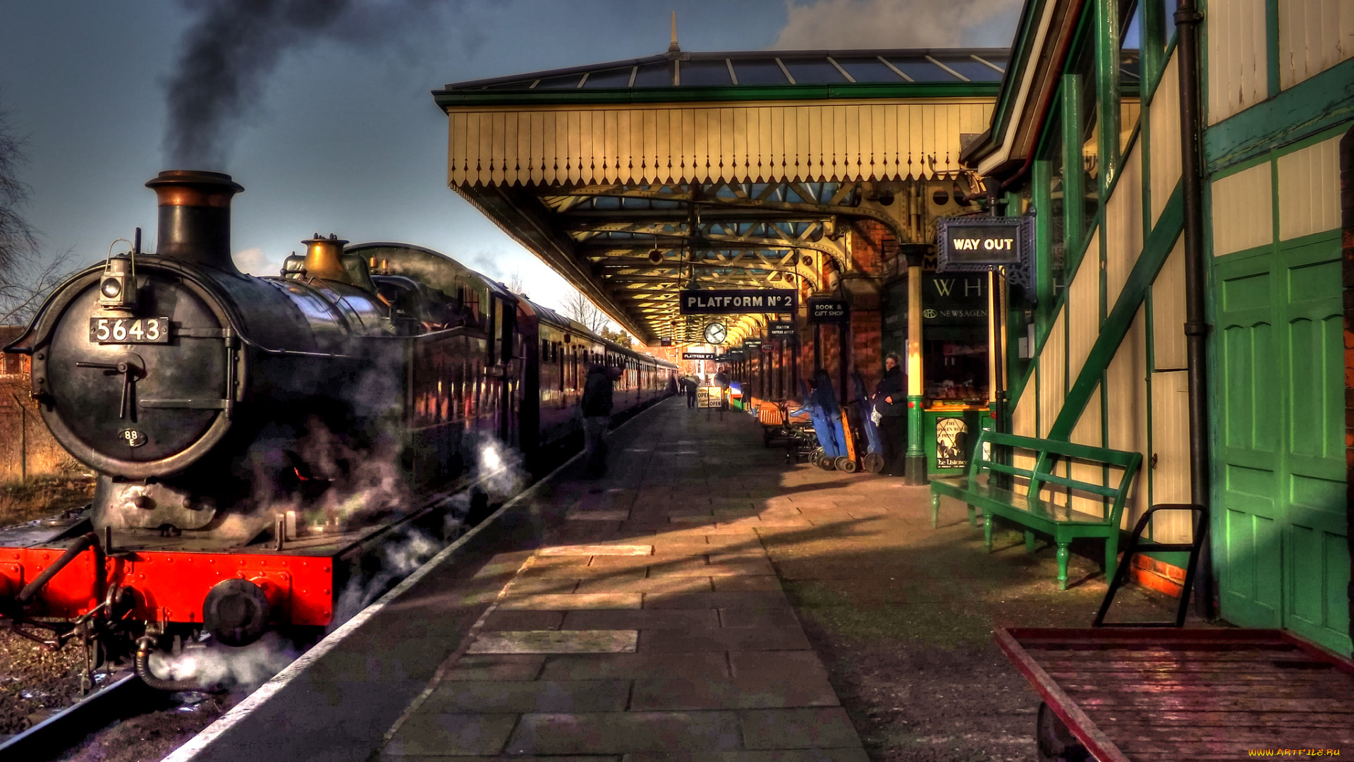 техника, паровозы, дорога, железная, перрон, рельсы, паровоз