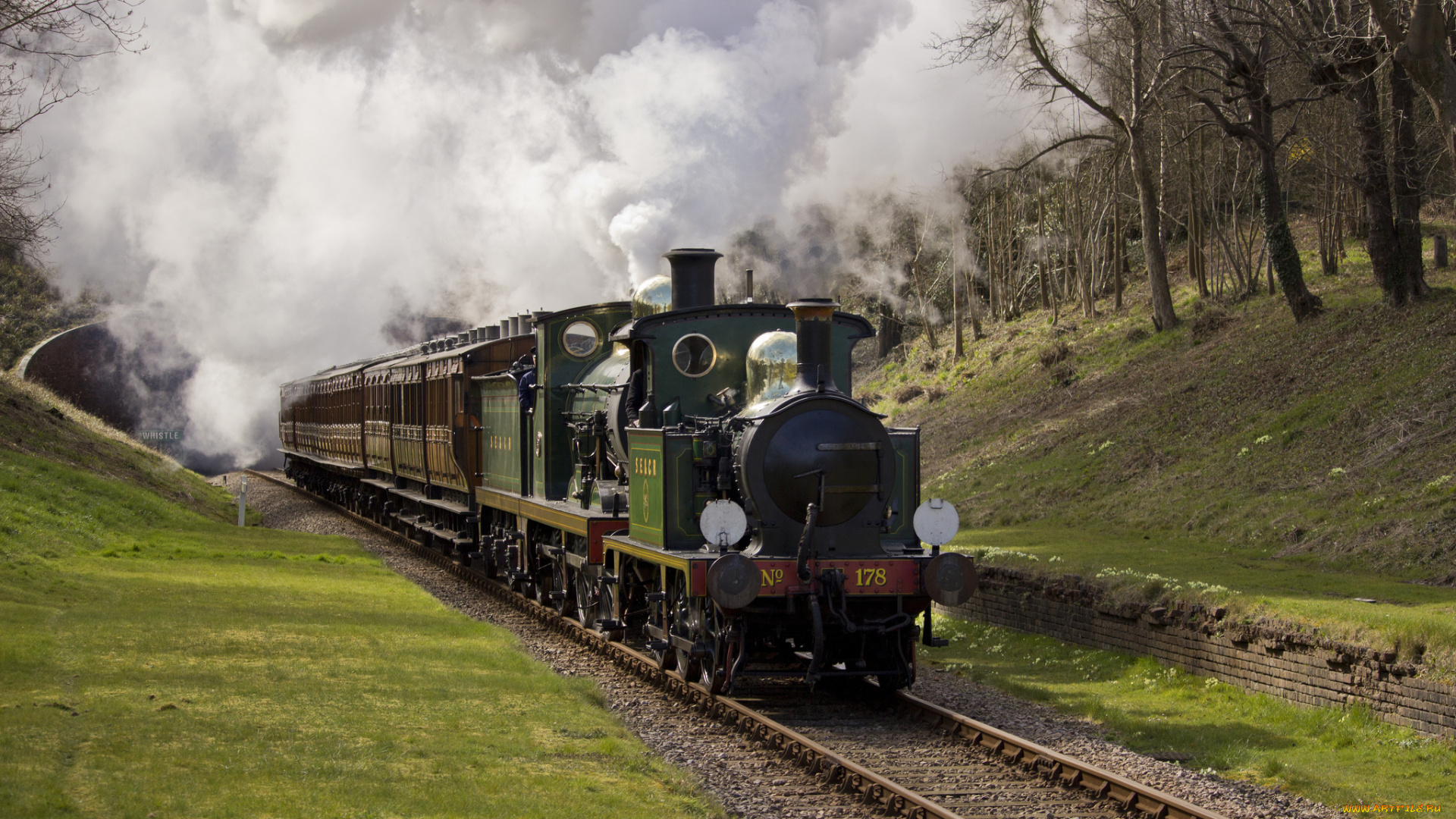 техника, паровозы, железная, состав, паровоз, рельсы, дорога