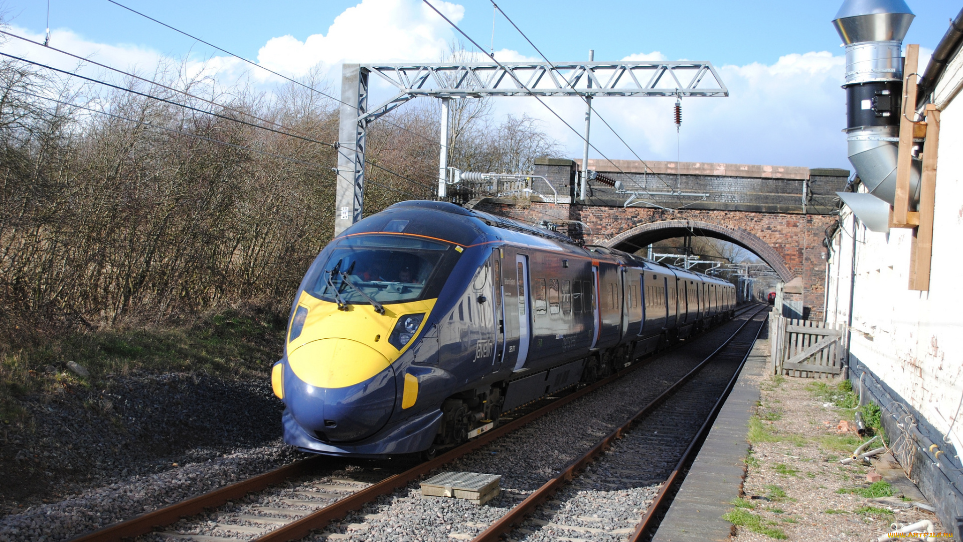 техника, поезда, поезд, скоростной, рельсы, дорога, железная