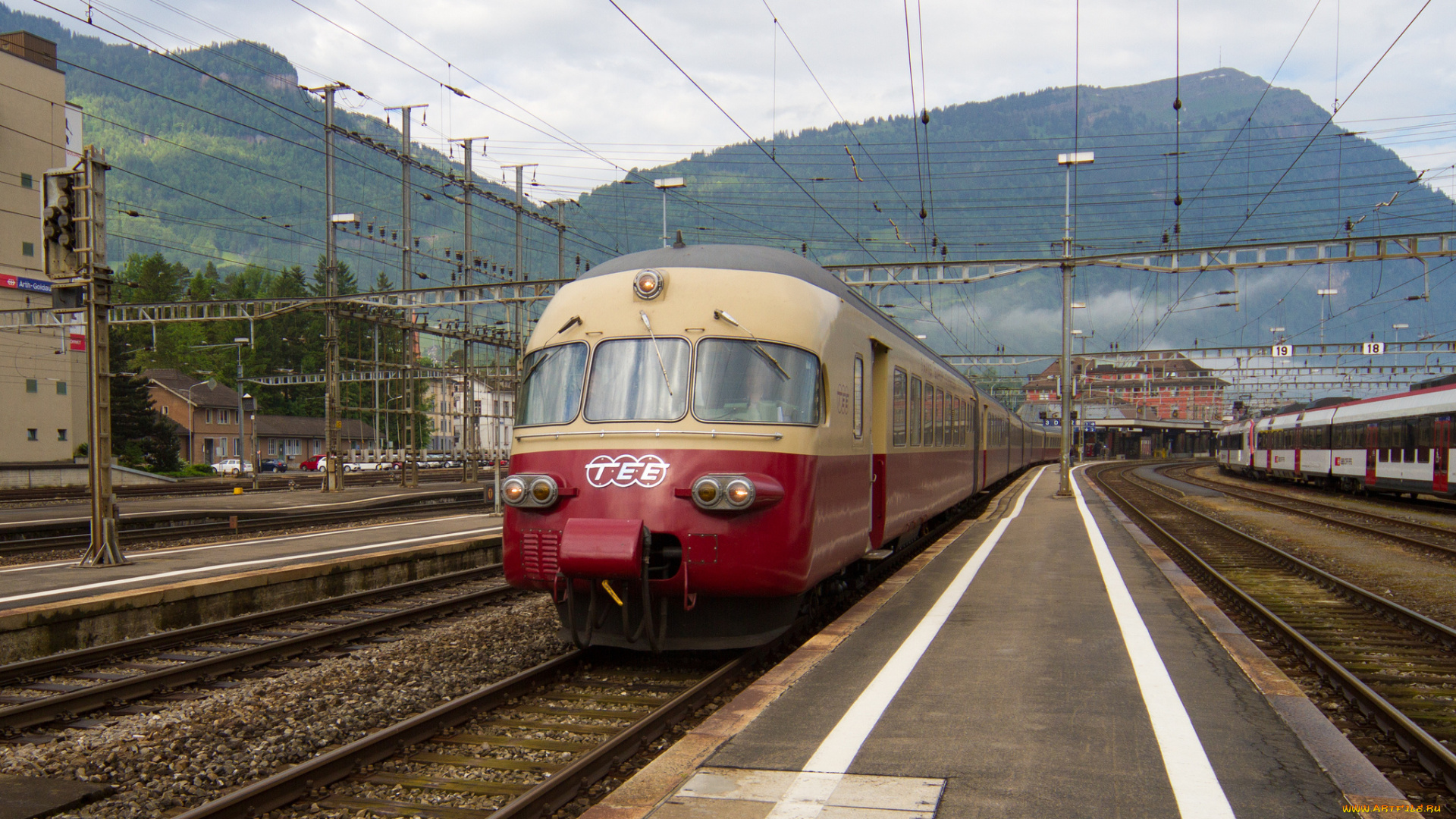 техника, поезда, состав, дорога, железная, перрон