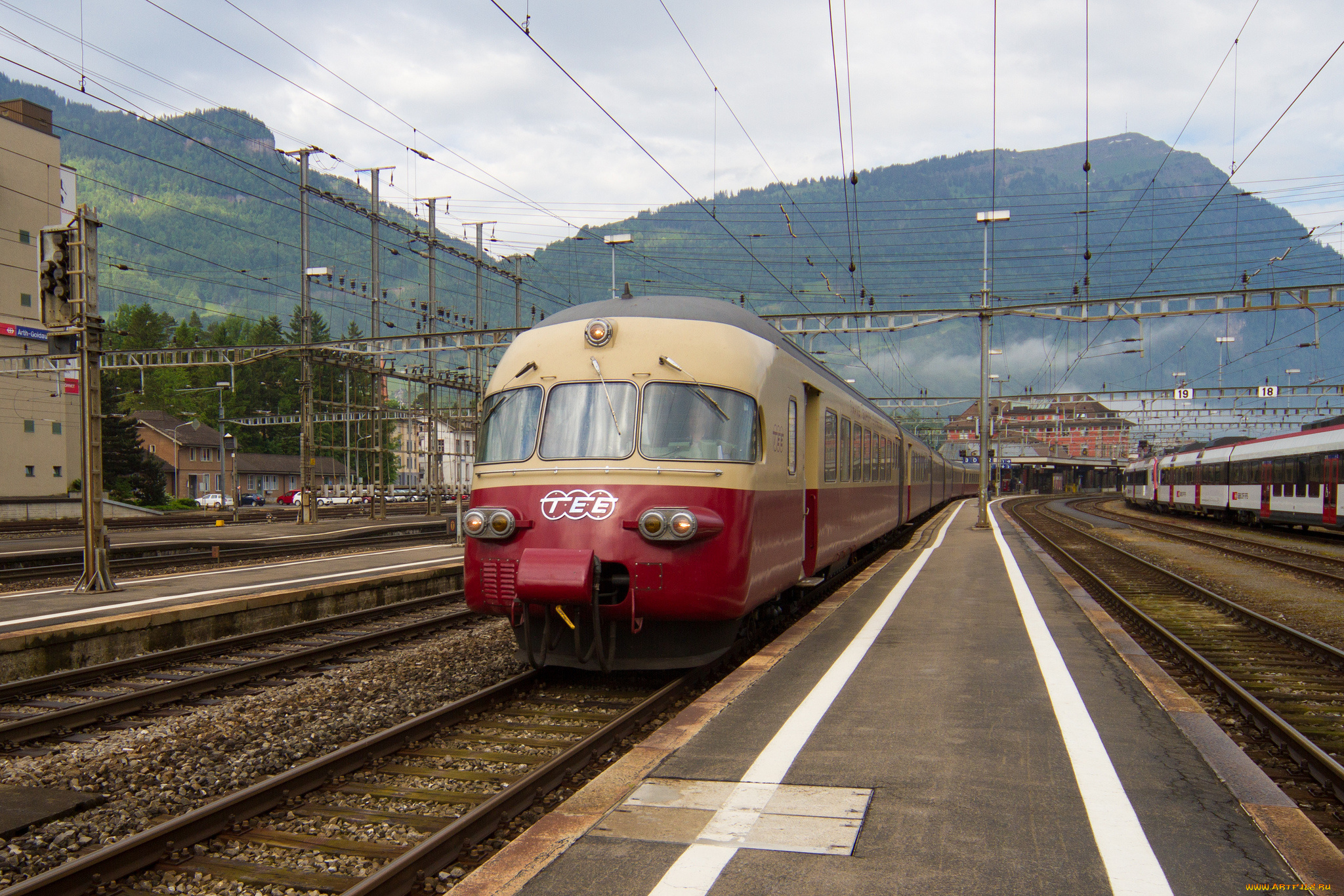 техника, поезда, состав, дорога, железная, перрон