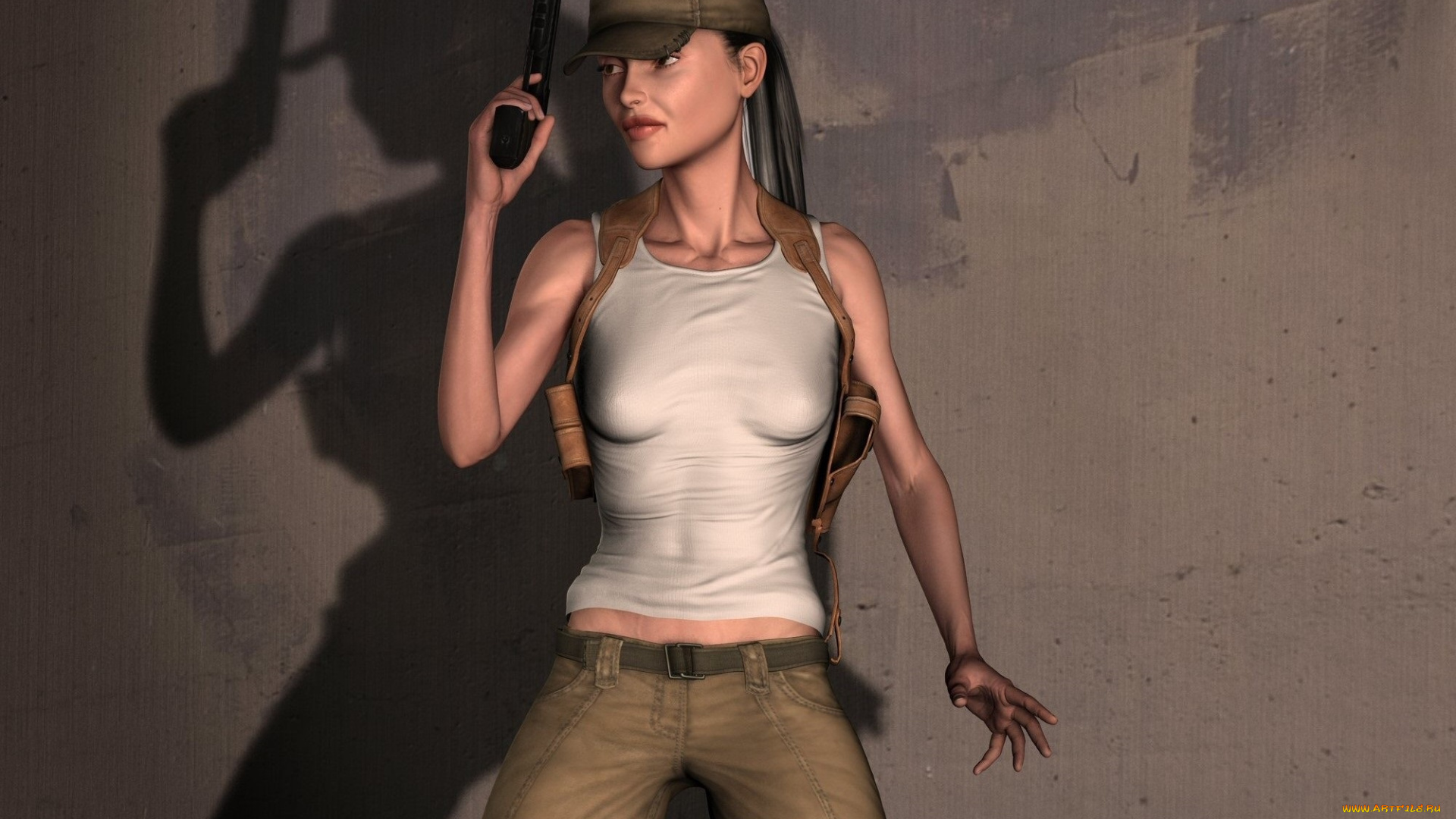 3д, графика, фантазия, , fantasy, оружие, фон, взгляд, девушка