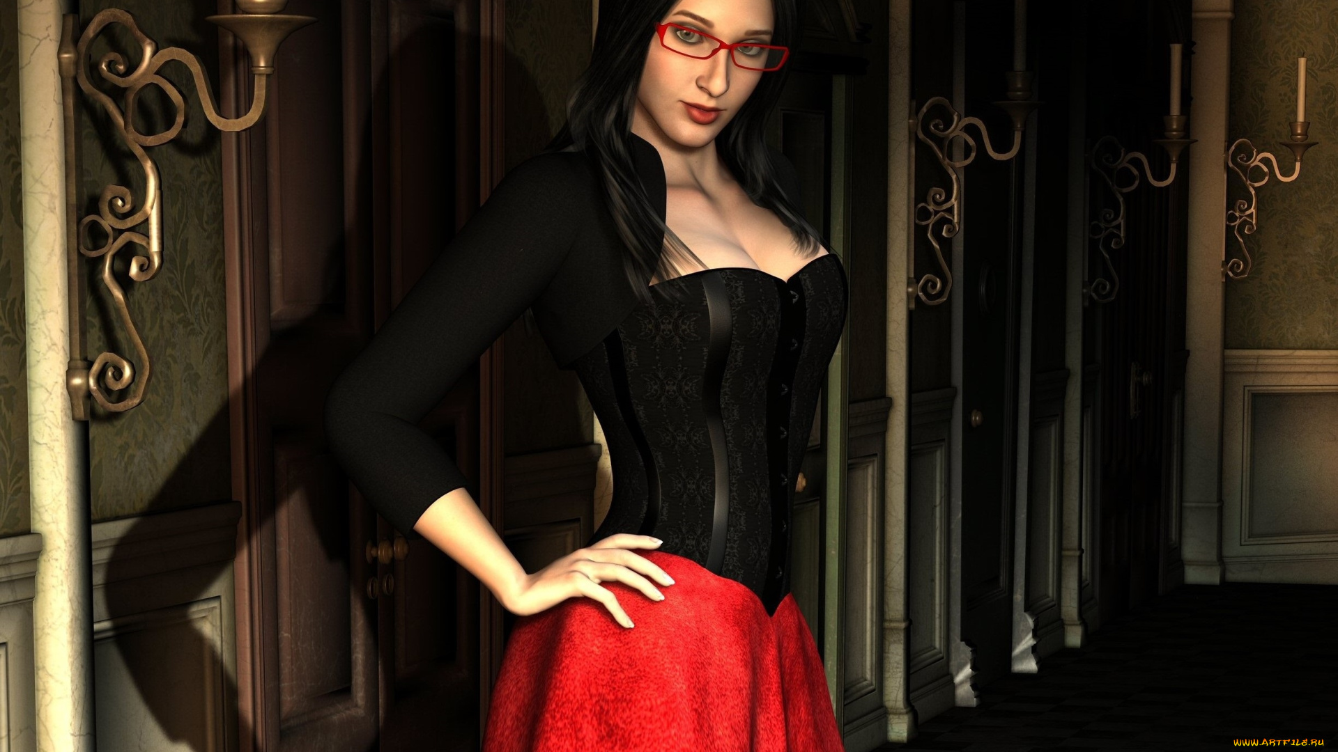 3д, графика, люди, , people, фон, очки, взгляд, девушка