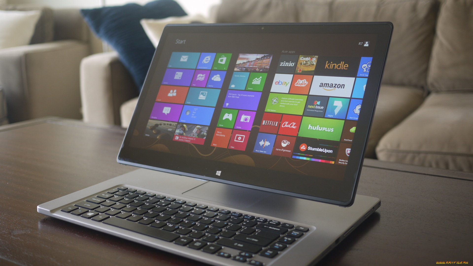 acer, компьютеры, aspire, r7, интерьер, компьютер, планшет, клавиатура