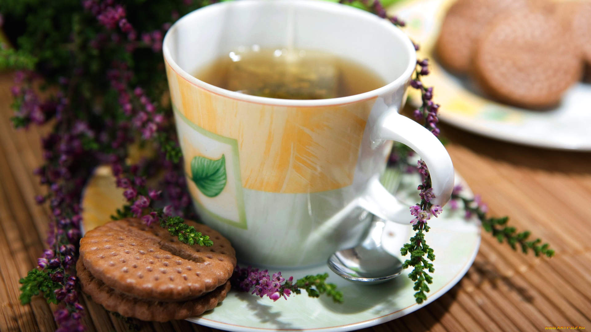 еда, напитки, , Чай, тимьян, печенье