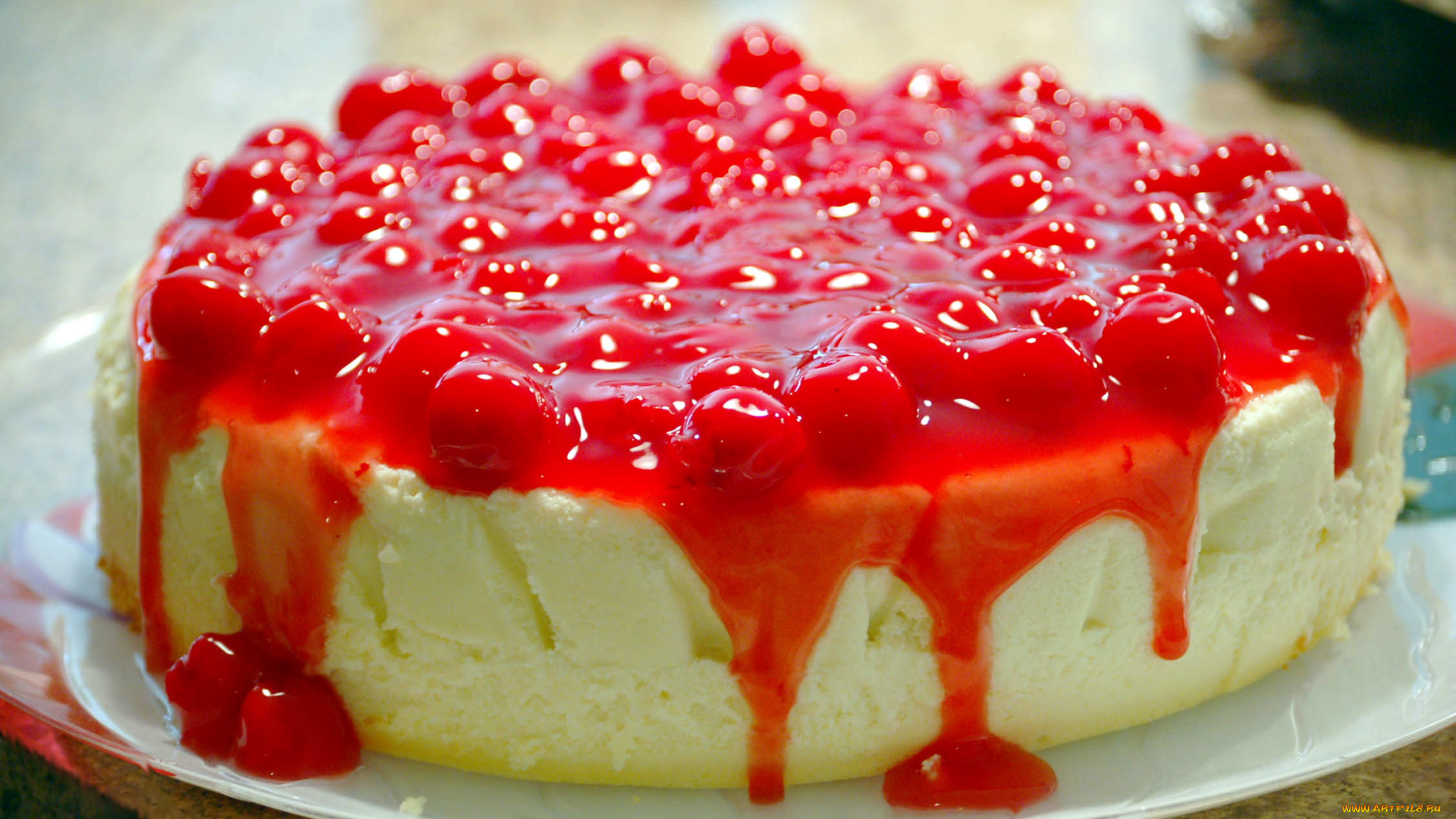 еда, торты, вишни