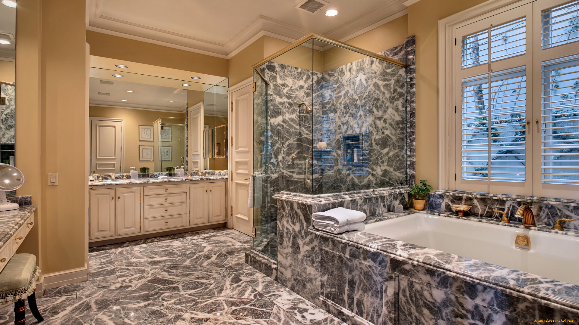 интерьер, ванная, и, туалетная, комнаты, лампа, дизайн, ванная