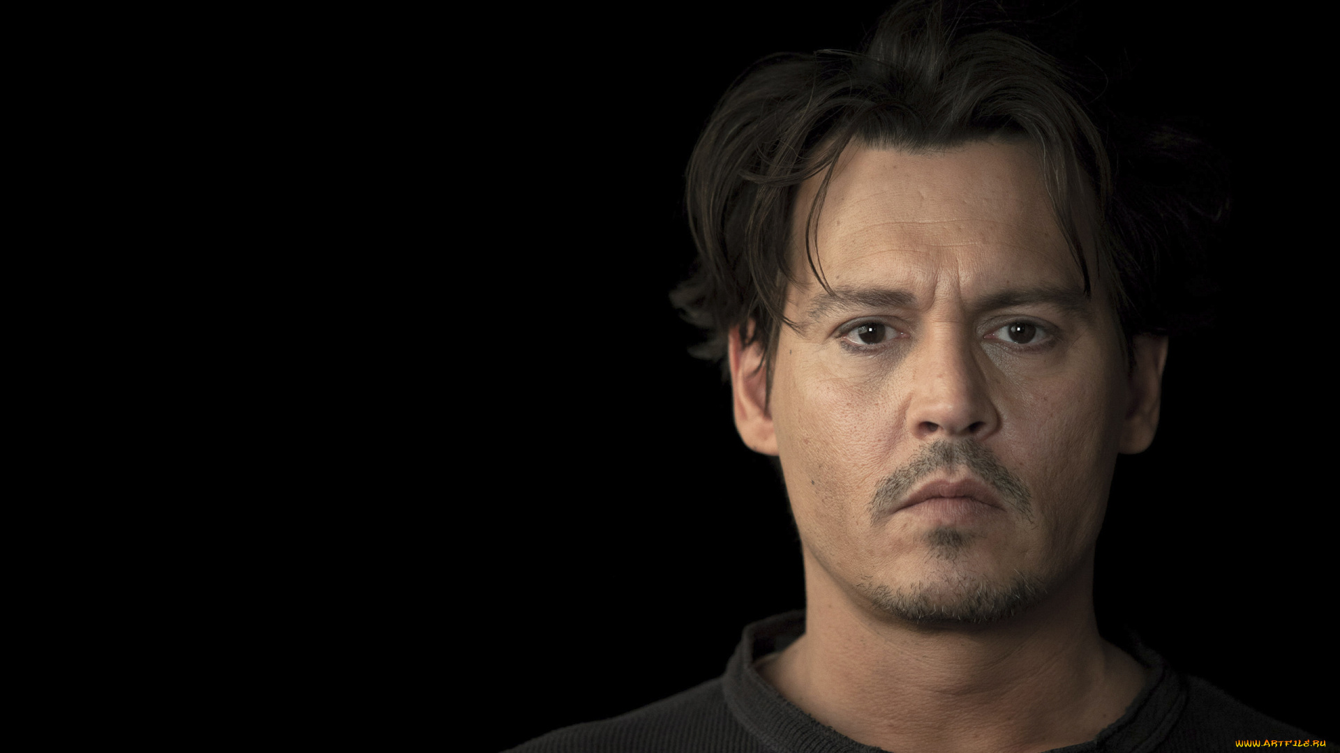 johnny, depp, мужчины, взгляд, черный, фон, актер
