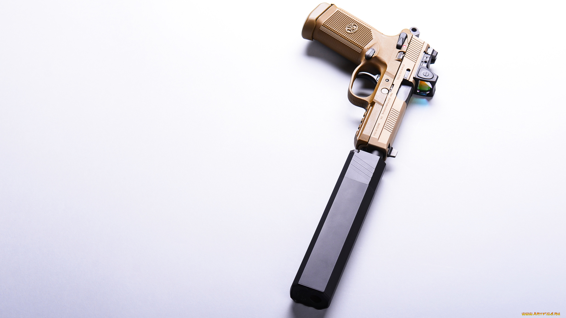 оружие, пистолеты, с, глушителемглушители, фон, пистолет, глушитель