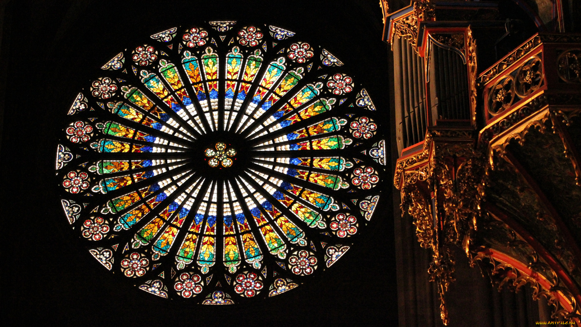 разное, элементы, архитектуры, узор, круг, окно