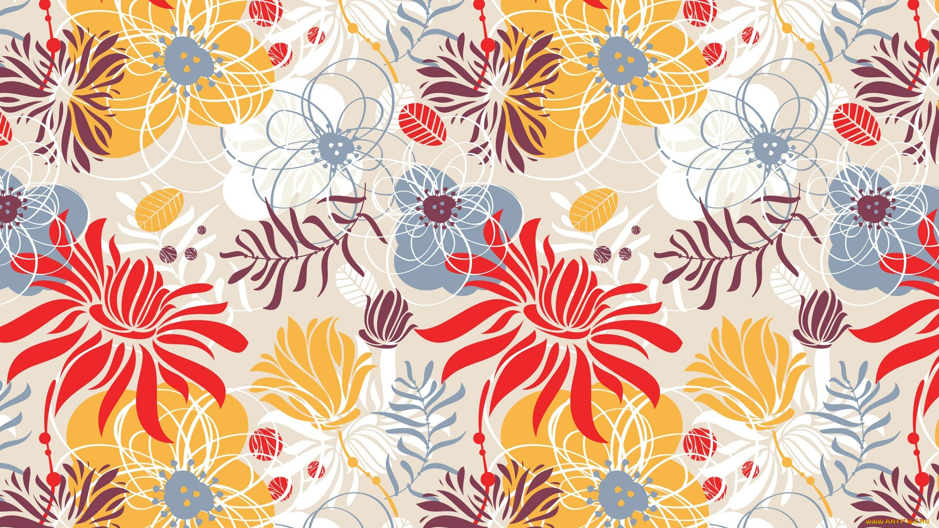 векторная, графика, цветы, , flowers, цветочный, орнамент, листики, цветы, фон