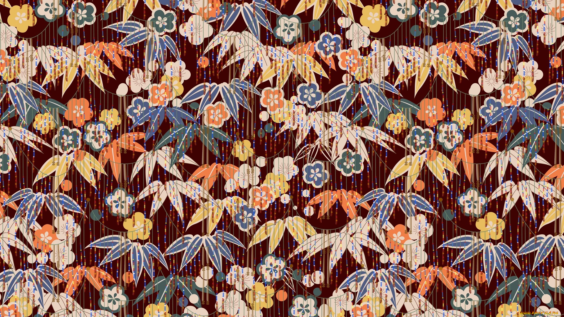 векторная, графика, цветы, , flowers, висюльки, орнамент, листья, цветы, фон, гирлянды