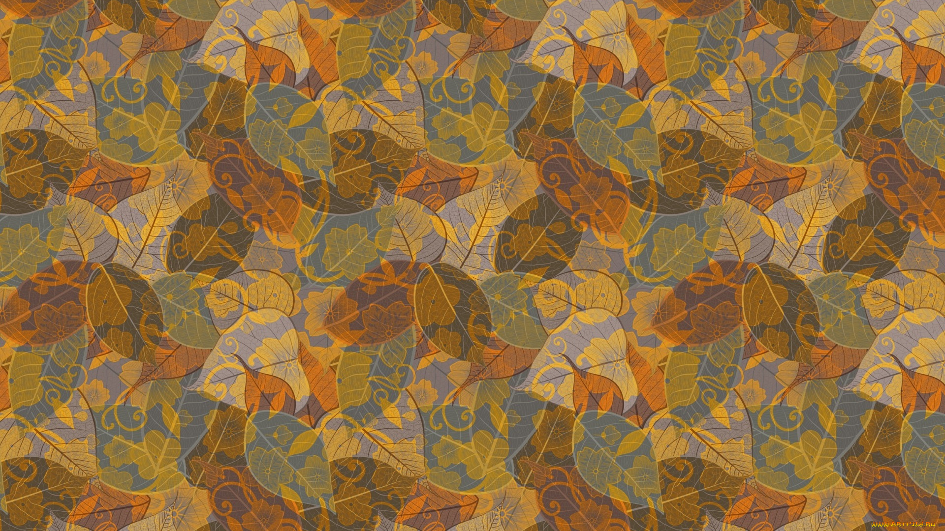 векторная, графика, природа, , nature, осень, листья, текстуры