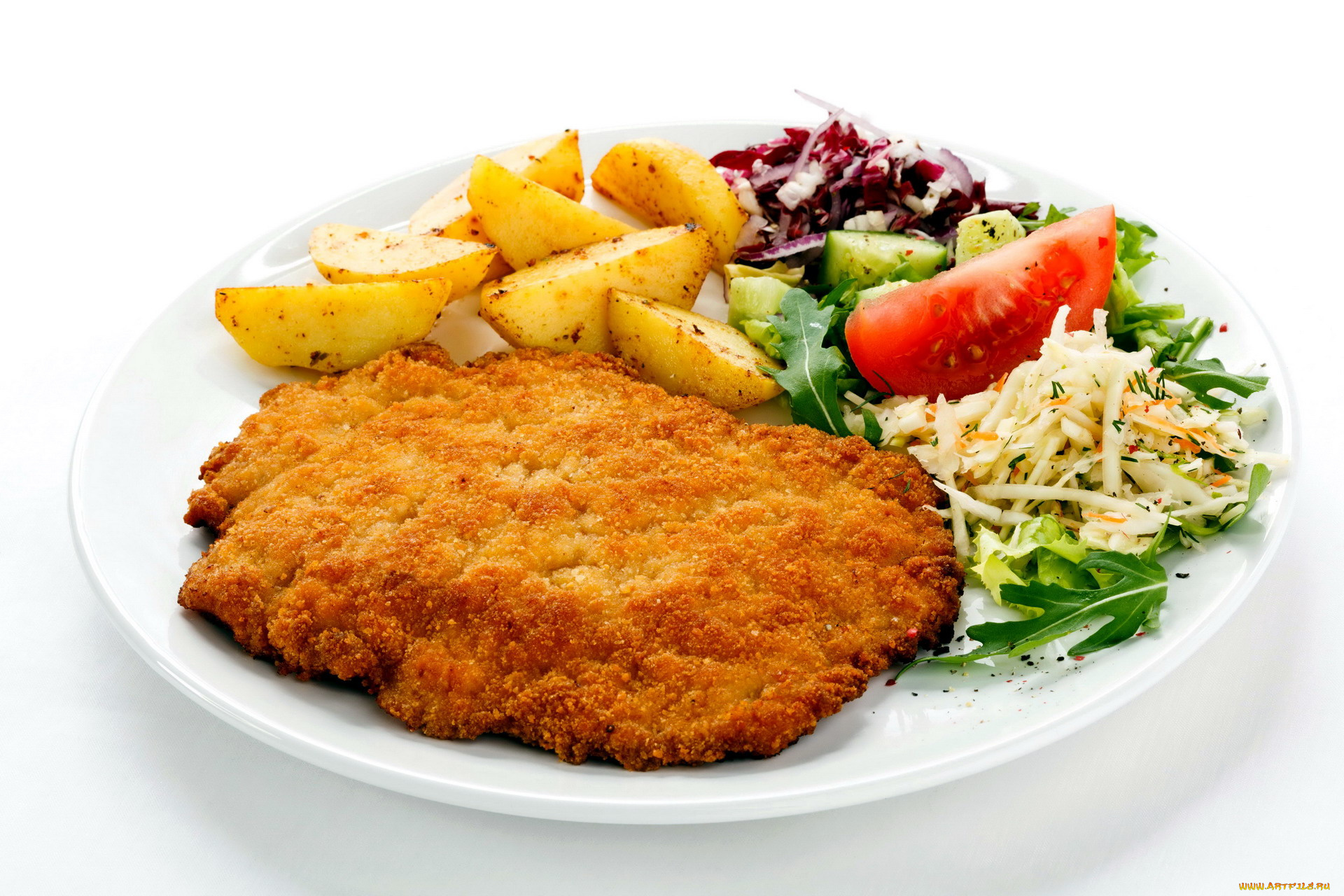 еда, мясные, блюда, гарнир, отбивная