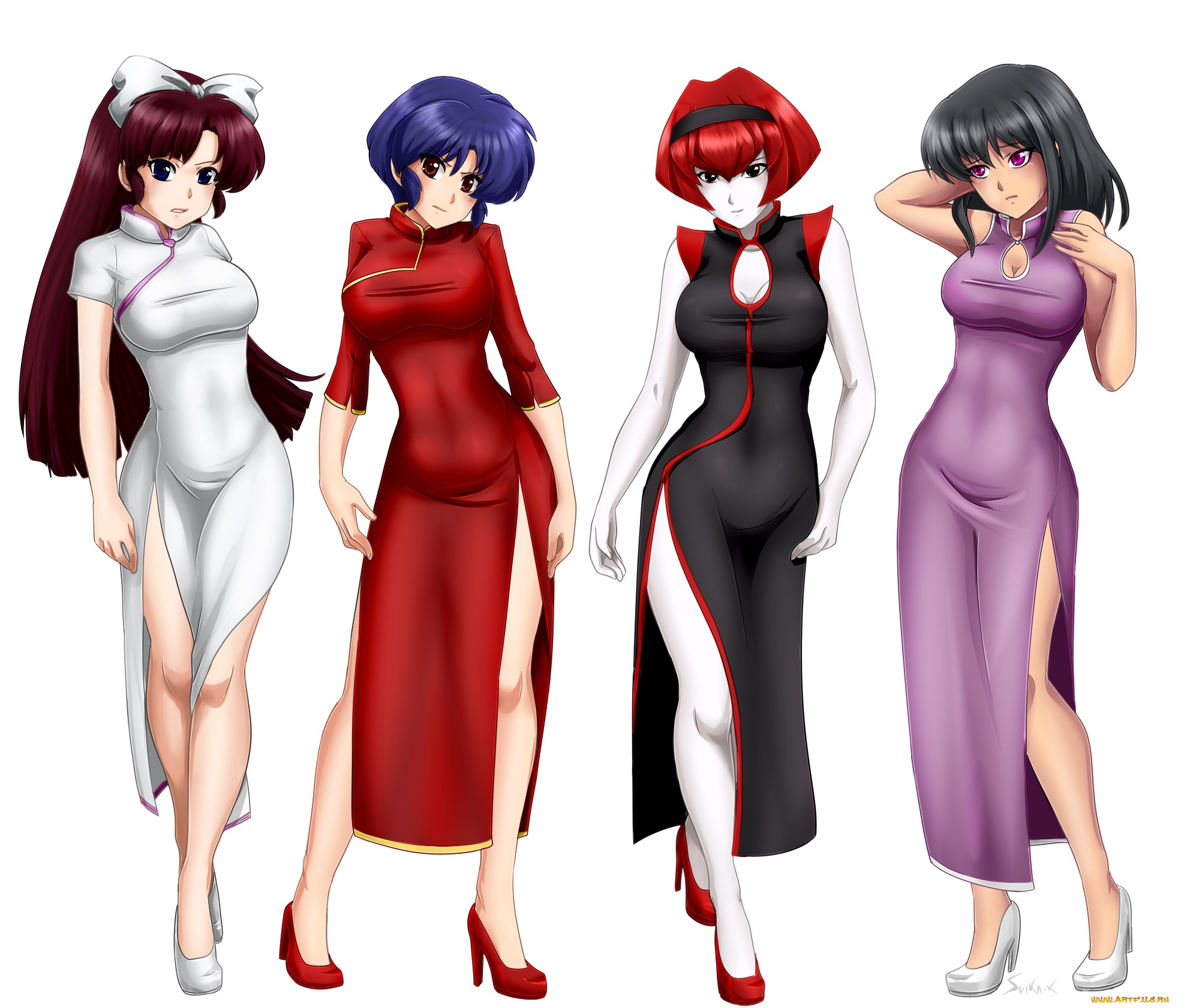 разное, арты, фон, взгляд, девушки