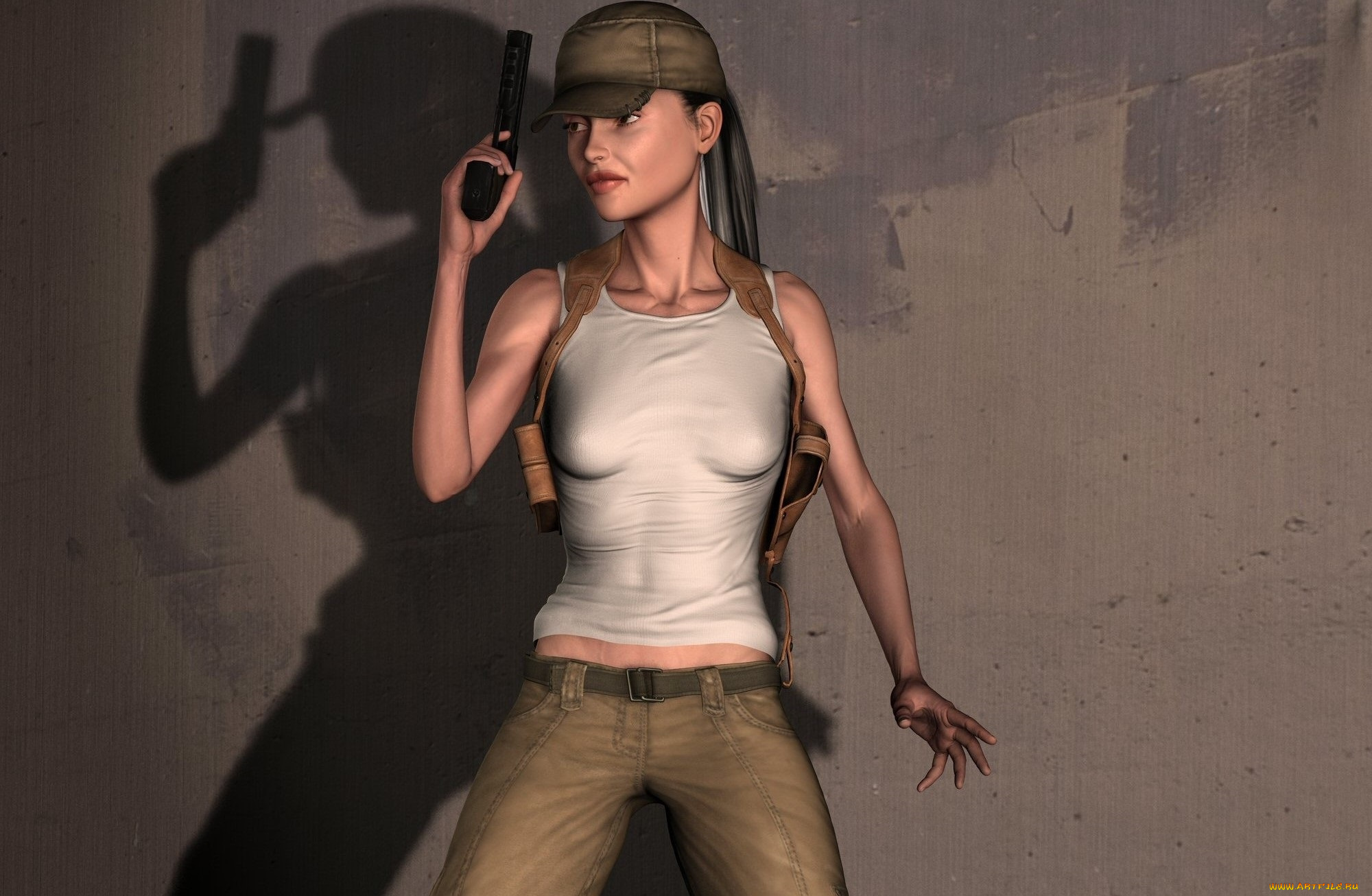 3д, графика, фантазия, , fantasy, оружие, фон, взгляд, девушка