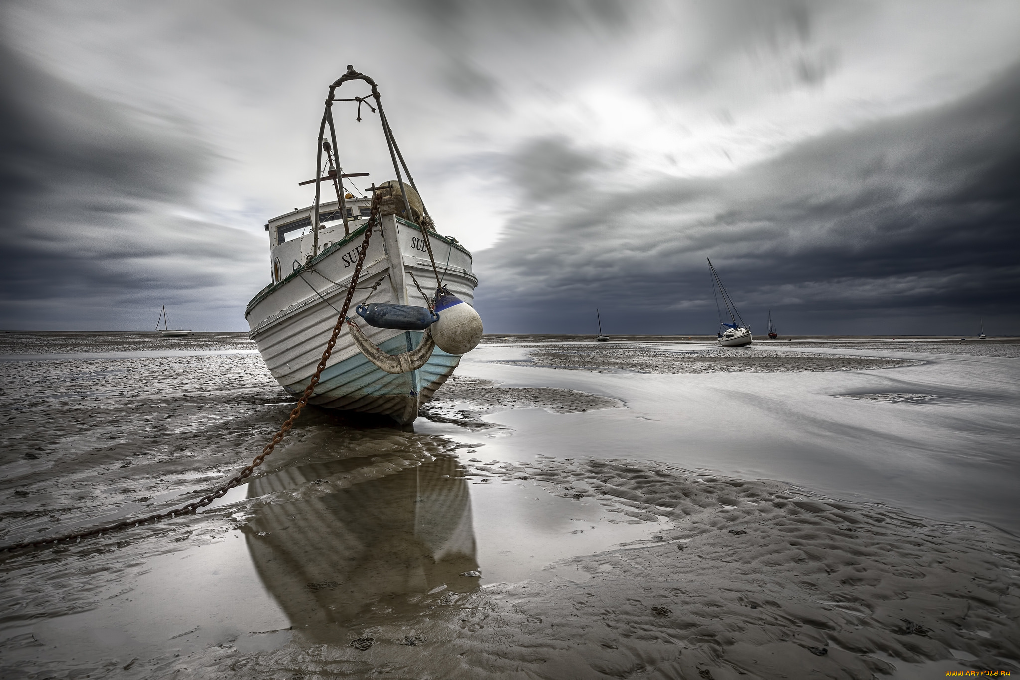 корабли, баркасы, , , буксиры, океан, судно, отлив