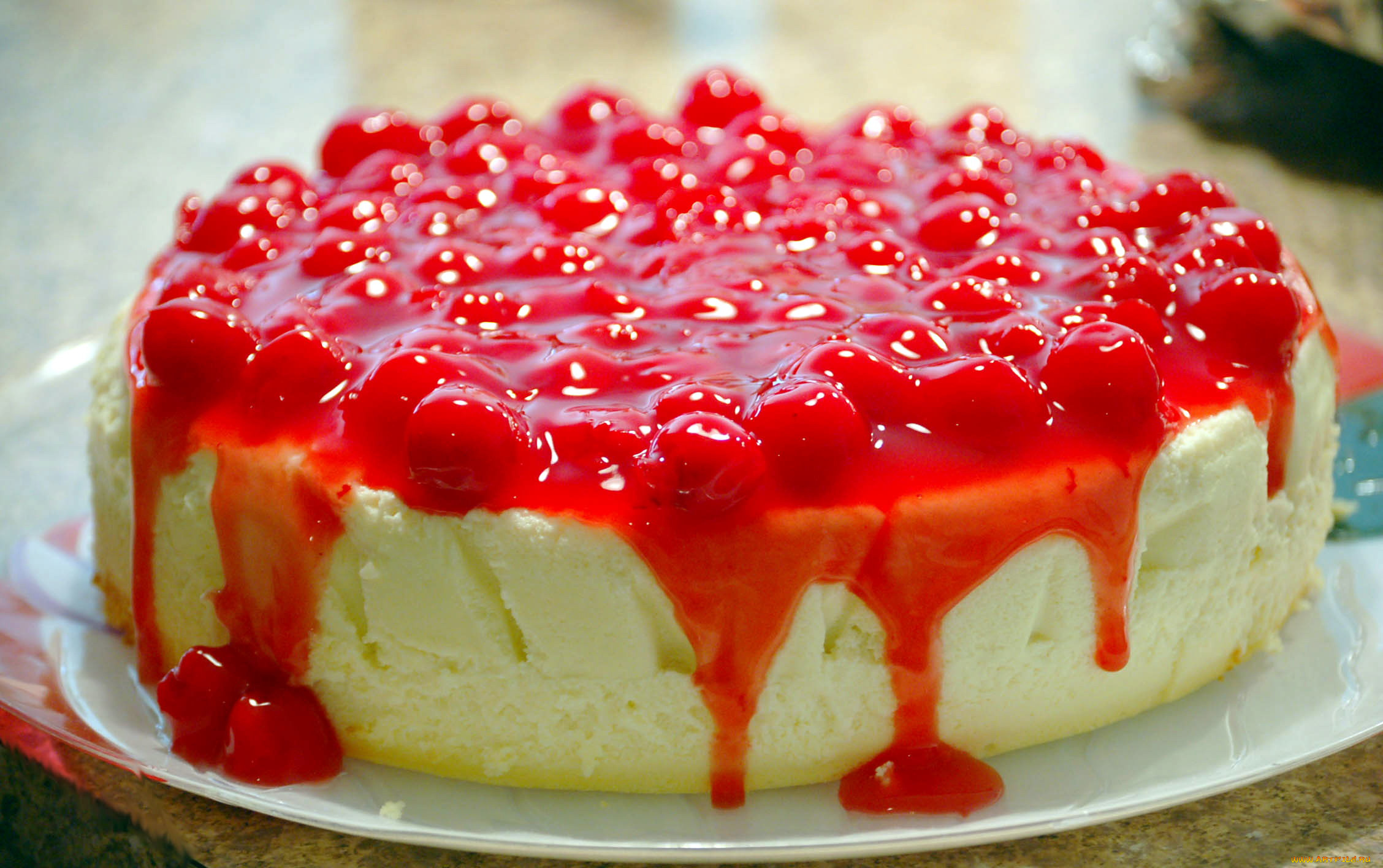 еда, торты, вишни