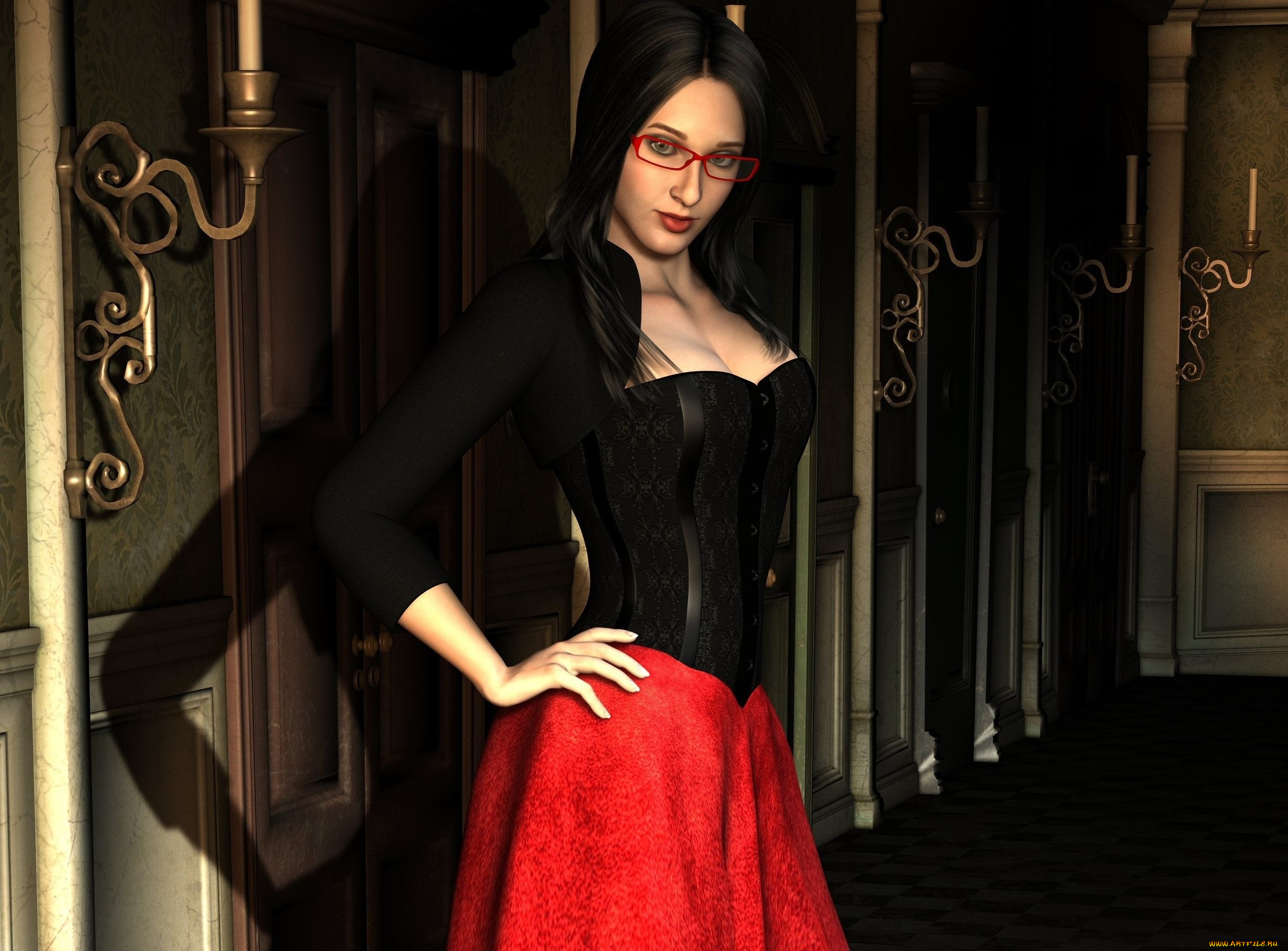 3д, графика, люди, , people, фон, очки, взгляд, девушка