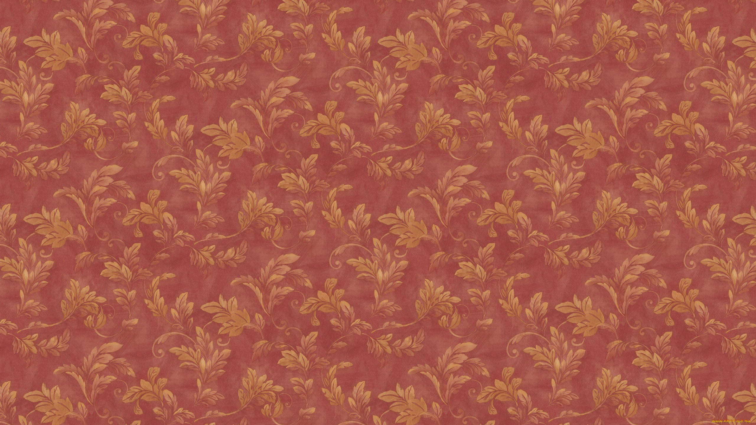 рисованное, абстракция, листья, ветки, фон, растительные, узоры, орнамент, красный