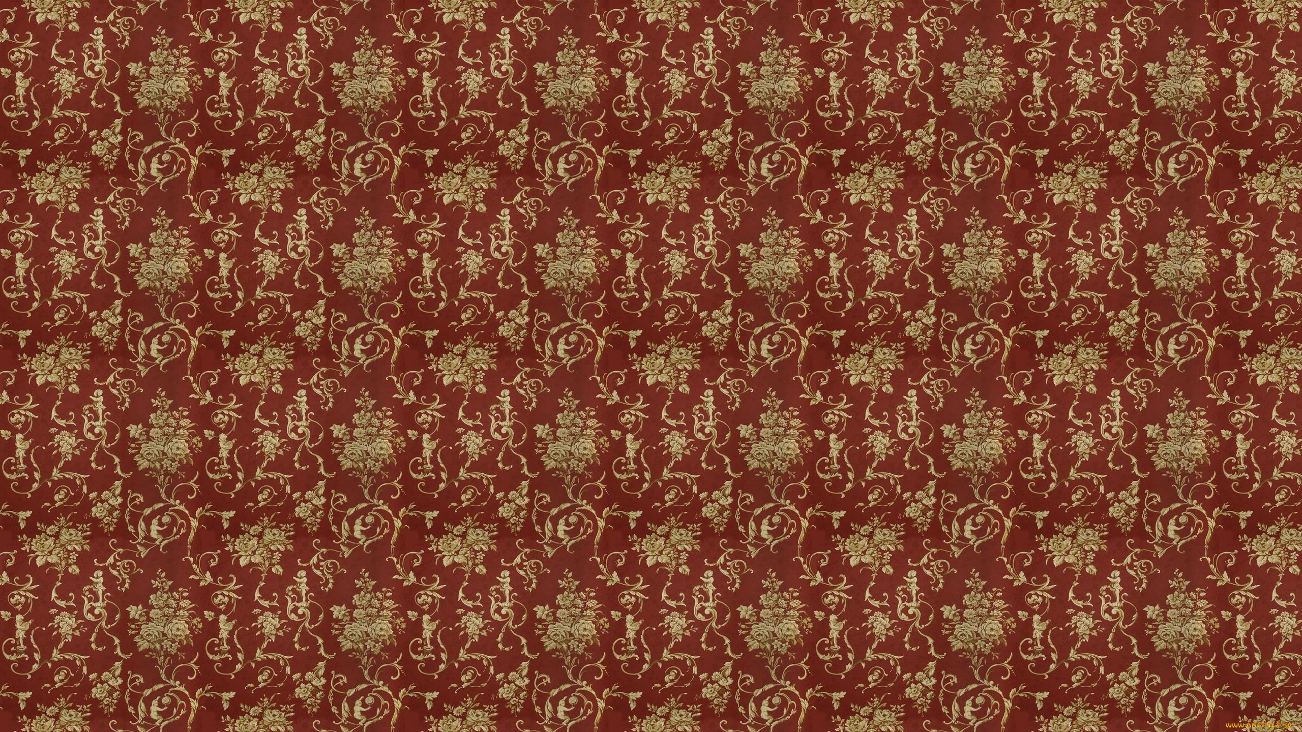 векторная, графика, другое, , other, коричневый, фон, завитки, цветы, букет, ангелочки, орнамент, растительные, узоры, винтаж, обои