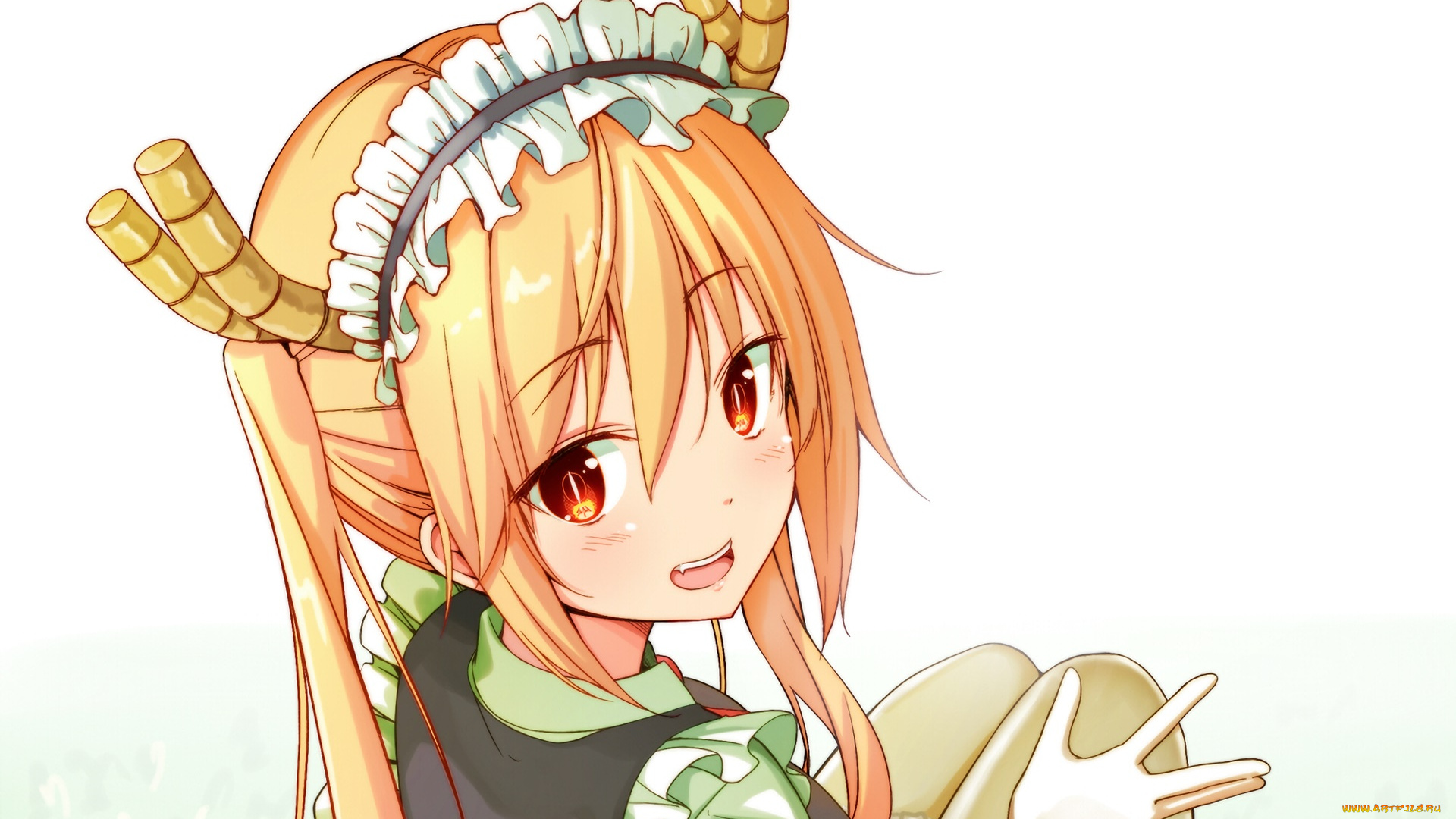 аниме, miss, kobayashi`s, dragon, maid, девушка, взгляд, фон