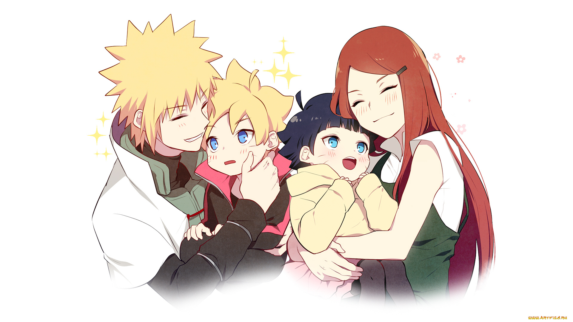 аниме, naruto, химавари, кушина, минато, боруто