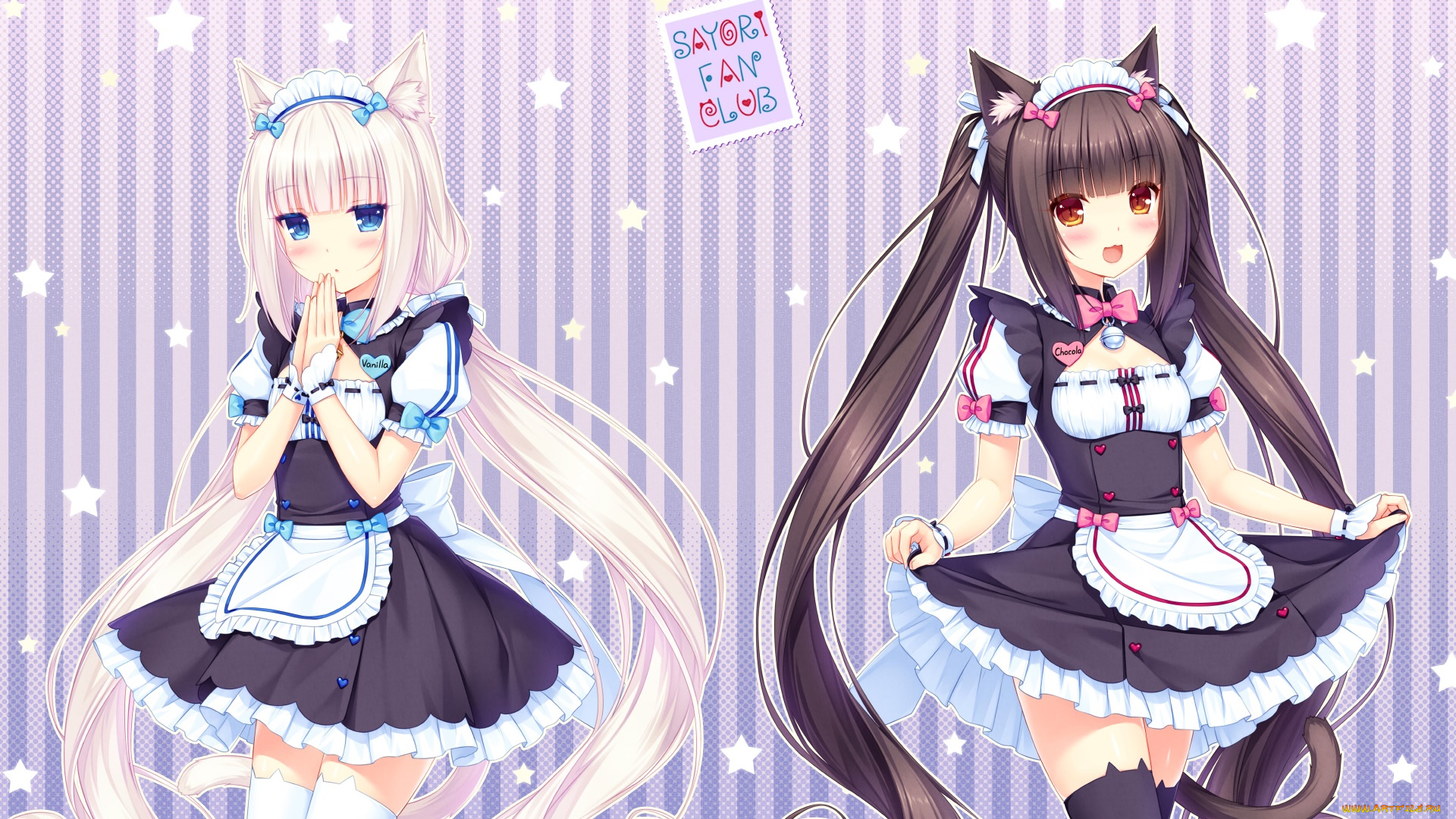аниме, nekopara, фон, взгляд, девушки