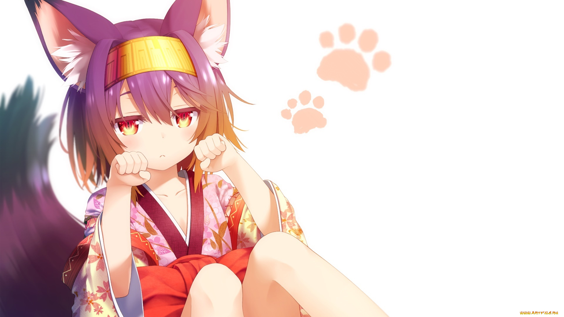 аниме, no, game, no, life, девушка, взгляд, фон