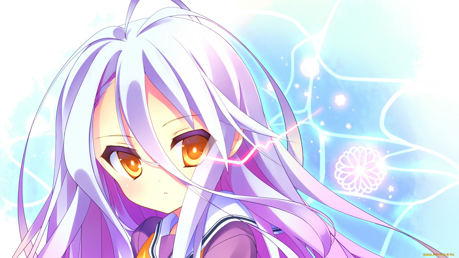 аниме, no, game, no, life, фон, взгляд, девушка