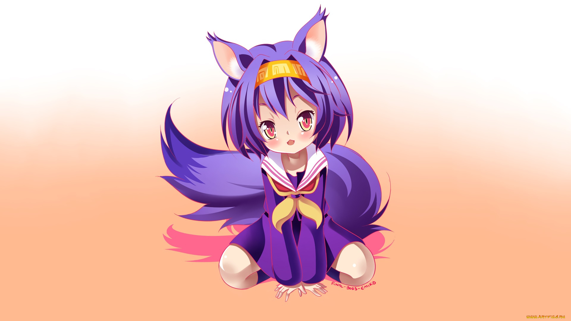 аниме, no, game, no, life, фон, взгляд, девушка