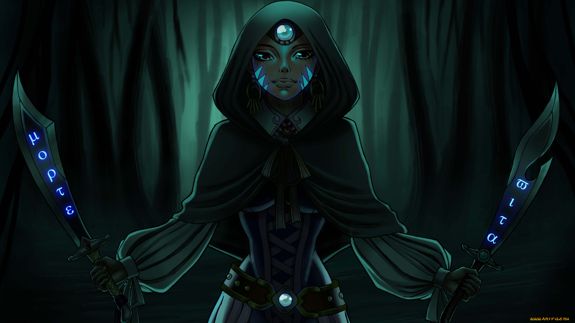 аниме, оружие, , техника, , технологии, девушка, фон, взгляд, кинжал