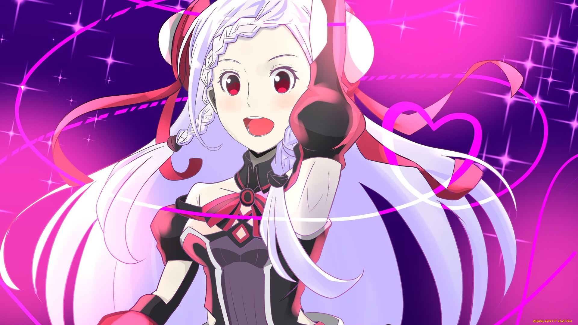 аниме, sword, art, online, девушка, взгляд, фон