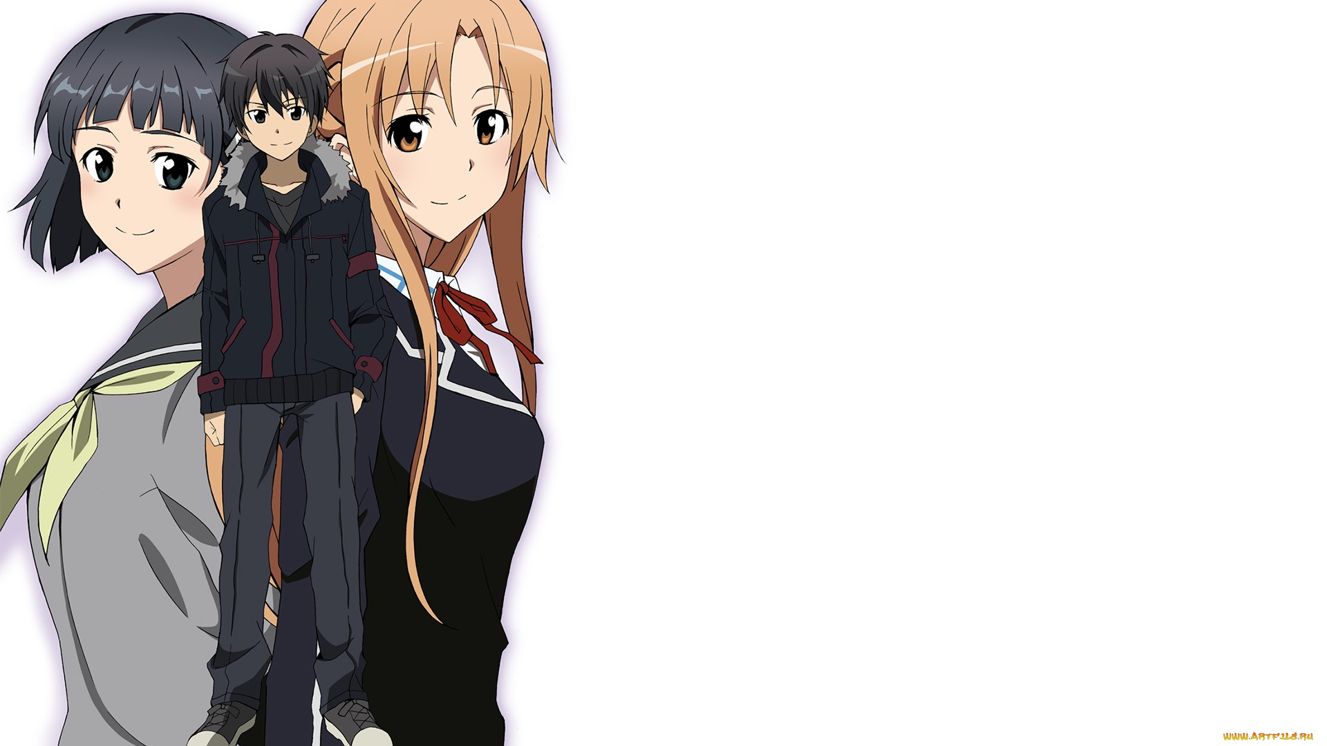 аниме, sword, art, online, девушка, взгляд, фон