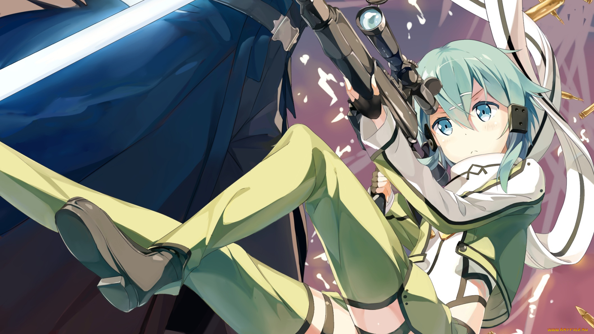 аниме, sword, art, online, фон, взгляд, девушка