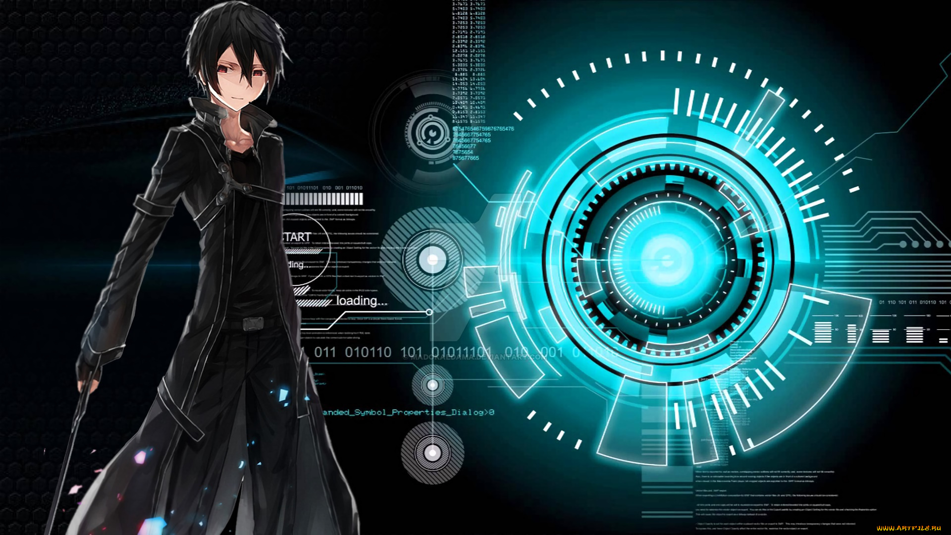 аниме, sword, art, online, фон, взгляд, парень