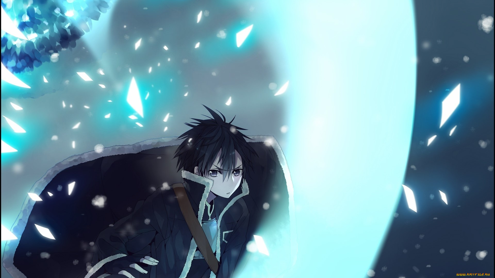 аниме, sword, art, online, парень, взгляд, фон