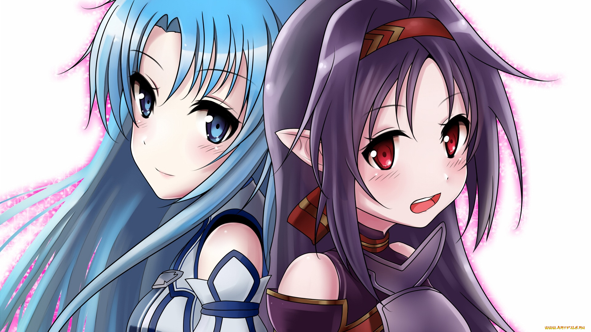 аниме, sword, art, online, взгляд, девушки, фон