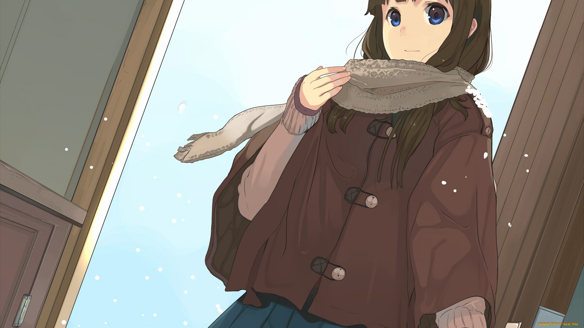 аниме, unknown, , другое, девушка, взгляд, фон