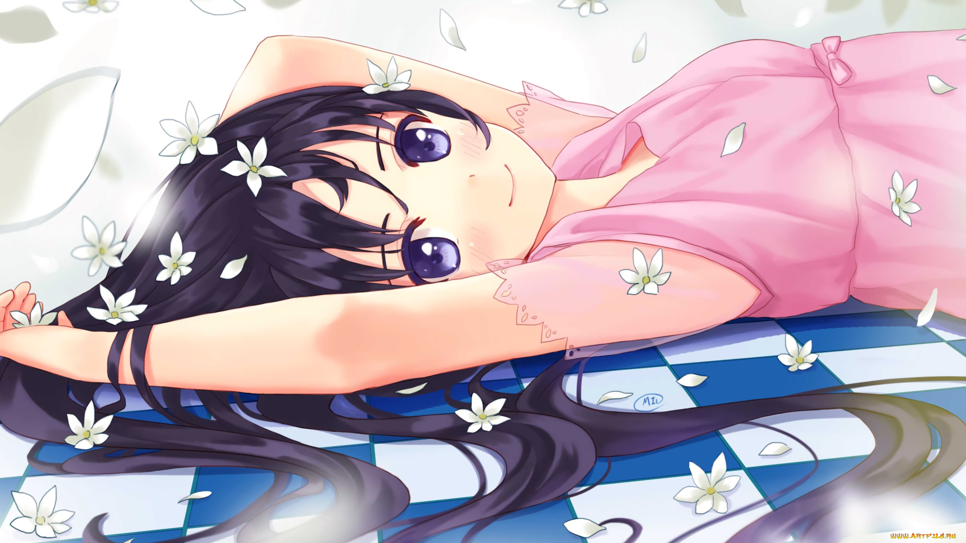 аниме, unknown, , другое, фон, взгляд, девушка