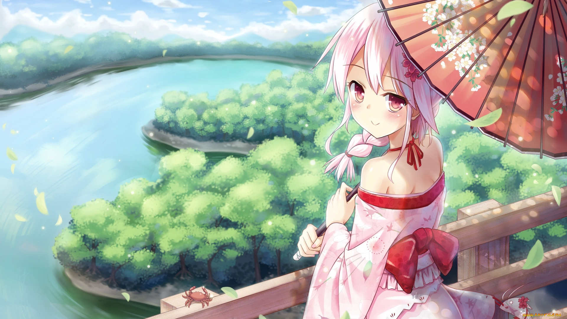 аниме, unknown, , другое, фон, взгляд, девушка