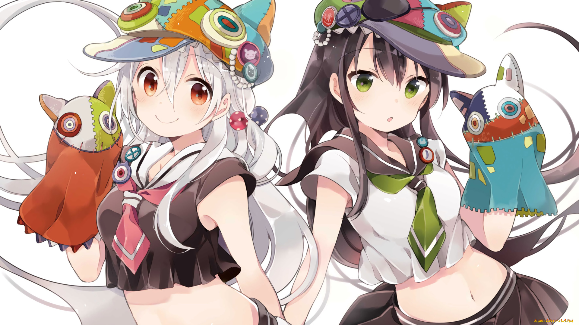 аниме, urara, meirochou, взгляд, фон, девушки