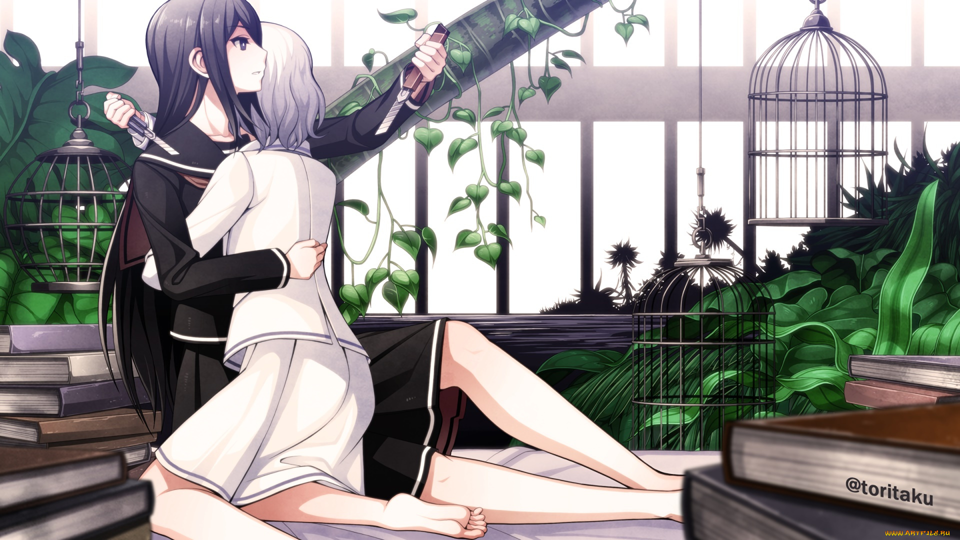 аниме, vocaloid, девушки, фон, взгляд