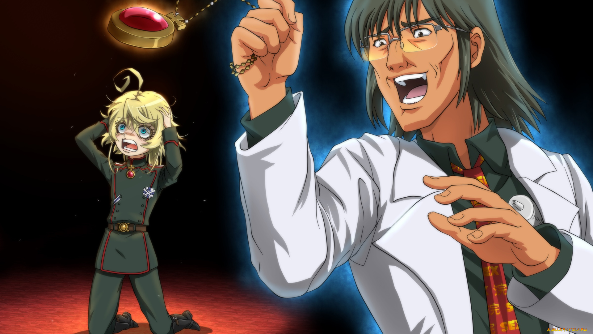 аниме, youjo, senki, взгляд, фон, парень