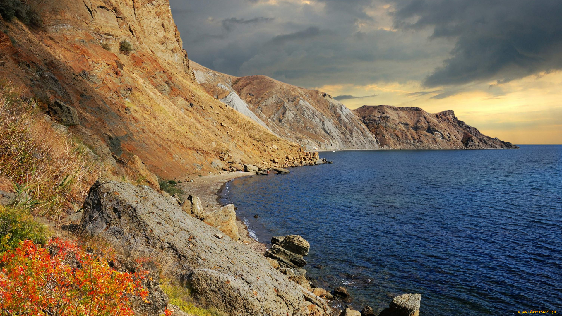 бухта, природа, побережье, Чёрное, море, крым