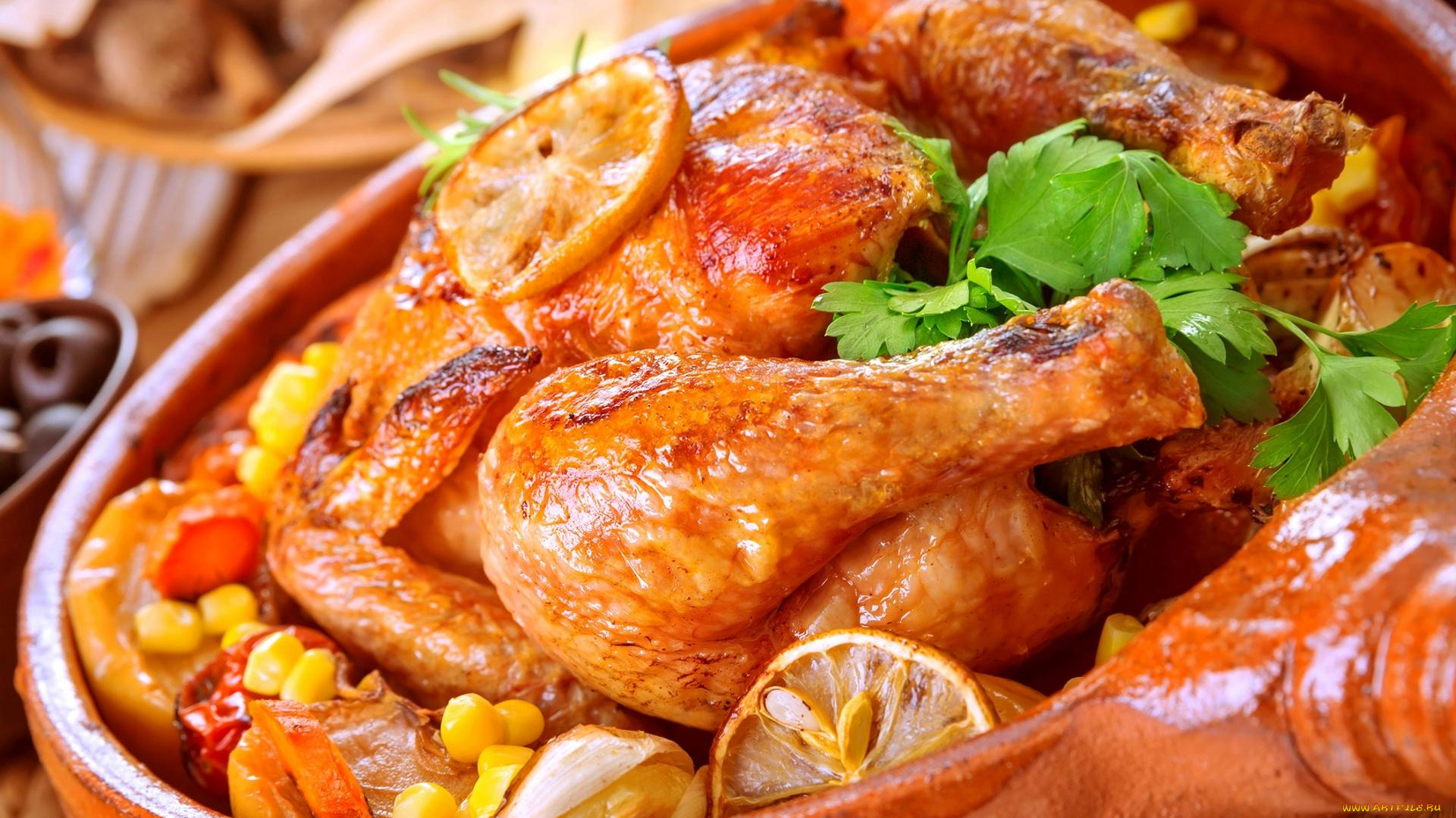 еда, мясные, блюда, овощи, курица, зелень, мясо