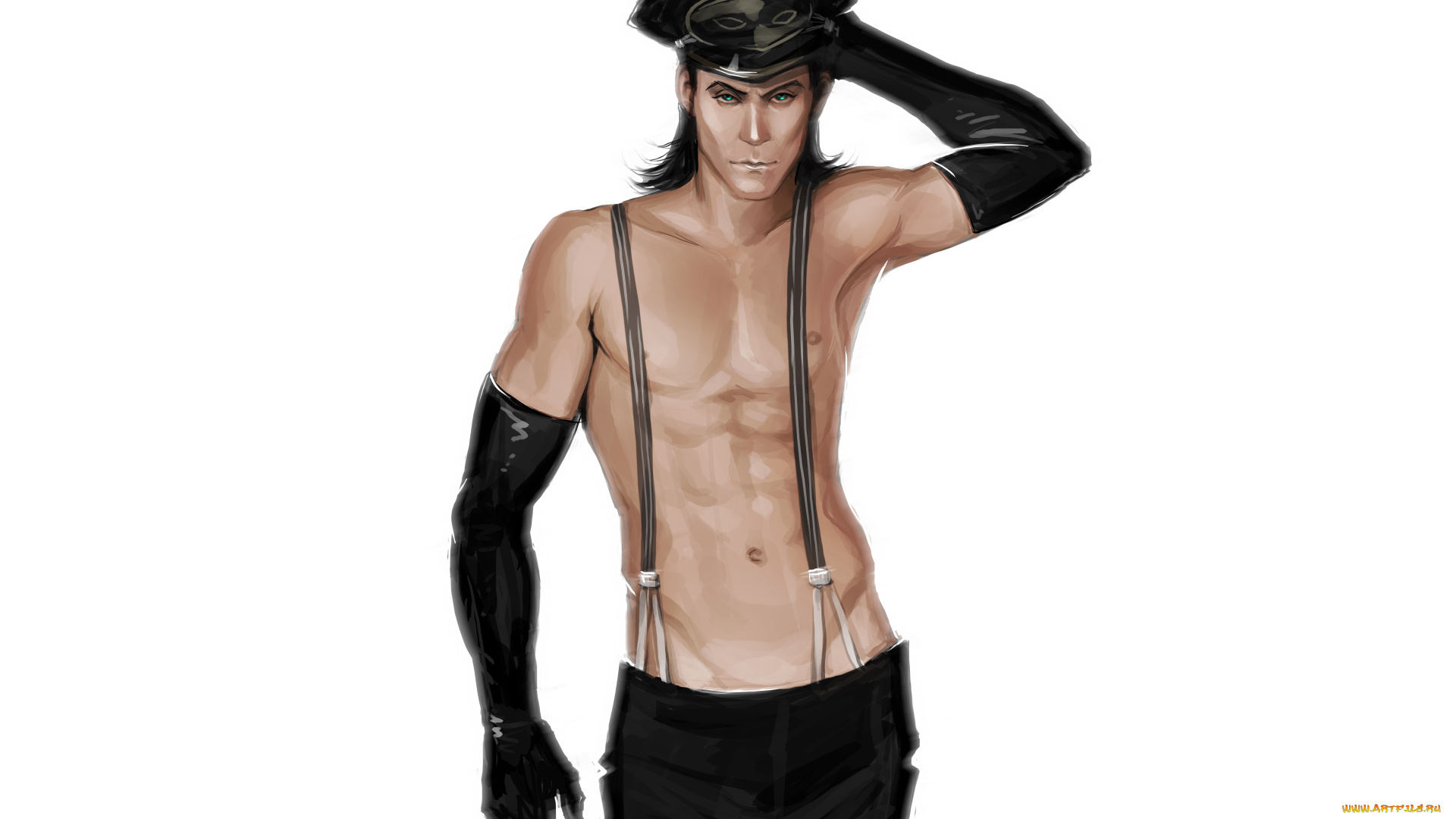 рисованное, люди, локи, том, хидлстон